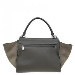 Pre Owned Celine Brown Leather Medium Trapeze Bag