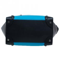 Pre Owned Celine Tri-Color Leather Mini Luggage Tote Bag