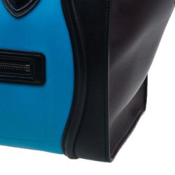 Pre Owned Celine Tri-Color Leather Mini Luggage Tote Bag