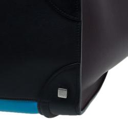 Pre Owned Celine Tri-Color Leather Mini Luggage Tote Bag