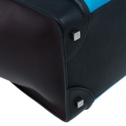 Pre Owned Celine Tri-Color Leather Mini Luggage Tote Bag
