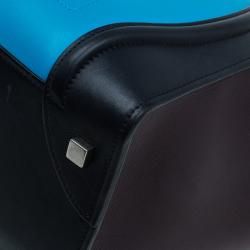 Pre Owned Celine Tri-Color Leather Mini Luggage Tote Bag