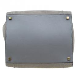 Pre Owned Celine Grey Croc Embossed Leather Small Phantom Luggage Tote