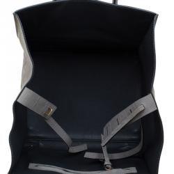 Pre Owned Celine Grey Croc Embossed Leather Small Phantom Luggage Tote