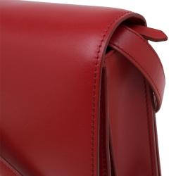 Pre Owned Celine Red Leather Medium Classic Box Shoulder Bag