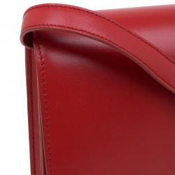 Pre Owned Celine Red Leather Medium Classic Box Shoulder Bag