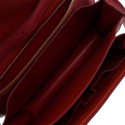 Pre Owned Celine Red Leather Medium Classic Box Shoulder Bag