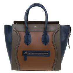 مملوكة مسبقًا حقيبة سيلين ميني لاغيج جلد ثلاثي اللون