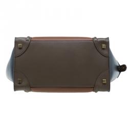 مملوكة مسبقًا حقيبة سيلين ميني لاغيج جلد ثلاثي اللون