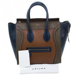 مملوكة مسبقًا حقيبة سيلين ميني لاغيج جلد ثلاثي اللون