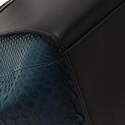 Celine Blue/Black Python Medium Trapeze Bag