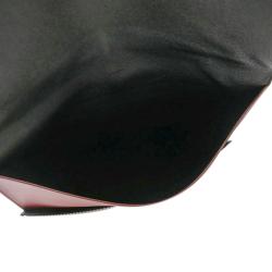 Pre Owned Celine Bordeaux Leather Oversized Zip Clutch Bag