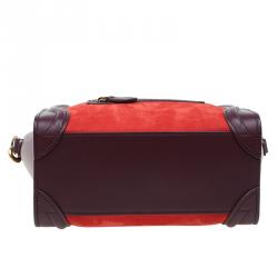 Pre Owned Celine Tri Color Leather Nano Luggage Tote