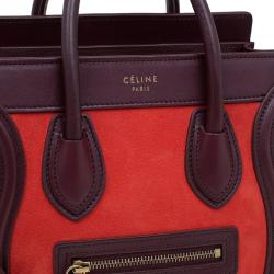 Pre Owned Celine Tri Color Leather Nano Luggage Tote