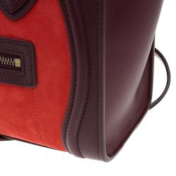 Pre Owned Celine Tri Color Leather Nano Luggage Tote