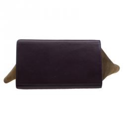 Pre Owned Celine Tri Color Leather/Suede Small Trapeze Bag
