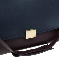 Pre Owned Celine Tri Color Leather/Suede Small Trapeze Bag