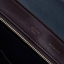 Pre Owned Celine Tri Color Leather/Suede Small Trapeze Bag