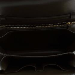 Pre Owned Celine Olive Green Leather Medium Classic Box Shoulder Bag