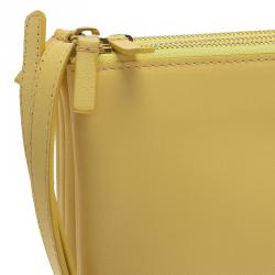 Pre Owned Celine Yellow Leather Trio Crossbody Bag