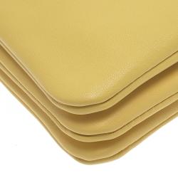 Pre Owned Celine Yellow Leather Trio Crossbody Bag