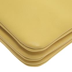 Pre Owned Celine Yellow Leather Trio Crossbody Bag
