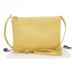 Pre Owned Celine Yellow Leather Trio Crossbody Bag