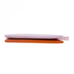 Pre Owned Celine Pink and Orange Leather Duo Cosmetic Pouch