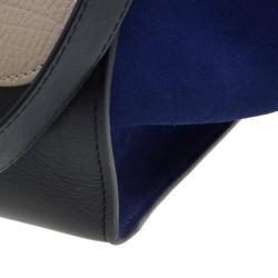 Pre Owned Celine Tri Color Leather and Suede Medium Trapeze Bag