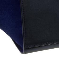 Pre Owned Celine Tri Color Leather and Suede Medium Trapeze Bag