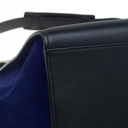 Pre Owned Celine Tri Color Leather and Suede Medium Trapeze Bag