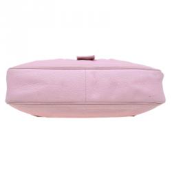 Pre Owned Celine Pink Leather Trim Stitched Satchel