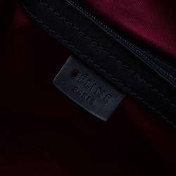 Céline Navy Blue Canvas Macadam Boston Bag