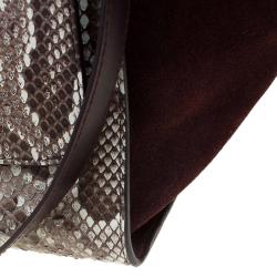 Celine Brown Python and Suede Medium Trapeze Bag