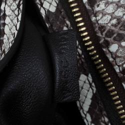 Celine Brown Python and Suede Medium Trapeze Bag