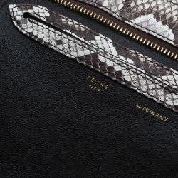Celine Brown Python and Suede Medium Trapeze Bag