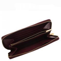 Pre Owned Celine Bi Color Leather Zip Around Wallet