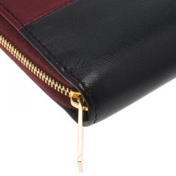 Pre Owned Celine Bi Color Leather Zip Around Wallet