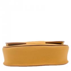 Pre Owned Celine Yellow Leather Small Trotteur Crossbody Bag