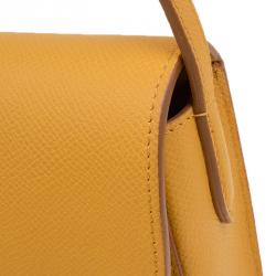 Pre Owned Celine Yellow Leather Small Trotteur Crossbody Bag