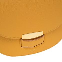 Pre Owned Celine Yellow Leather Small Trotteur Crossbody Bag