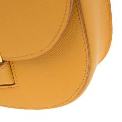 Pre Owned Celine Yellow Leather Small Trotteur Crossbody Bag