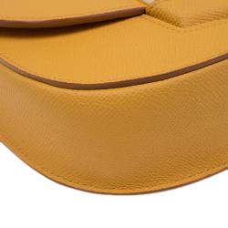 Pre Owned Celine Yellow Leather Small Trotteur Crossbody Bag