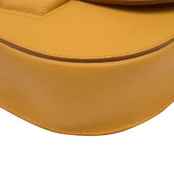 Pre Owned Celine Yellow Leather Small Trotteur Crossbody Bag
