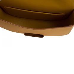 Pre Owned Celine Yellow Leather Small Trotteur Crossbody Bag