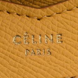 Pre Owned Celine Yellow Leather Small Trotteur Crossbody Bag