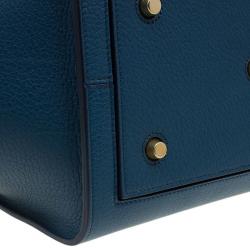 Pre Owned Celine Teal Blue Leather Small Tie Tote