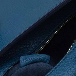 Pre Owned Celine Teal Blue Leather Small Tie Tote