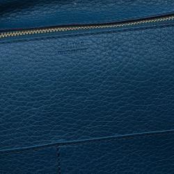 Pre Owned Celine Teal Blue Leather Small Tie Tote