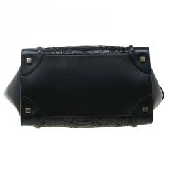 Pre Owned حقيبة يد سيلين لاغدغ ميني جلد وجلد ثعبان أسود